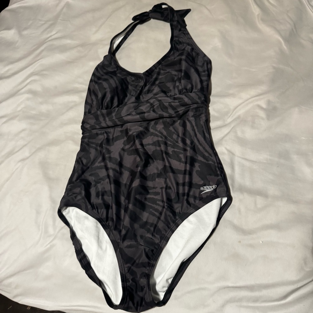 Speedo camo halter one‎ piece swim suit size 12